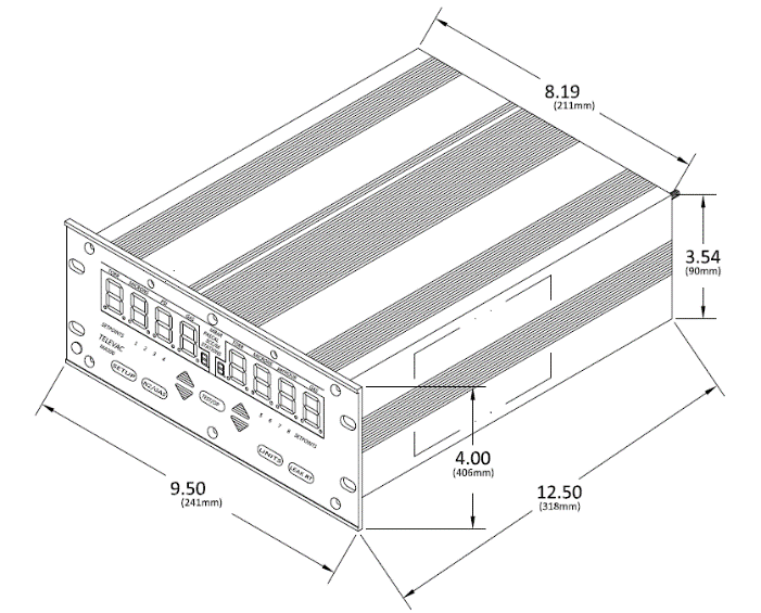 MM200 Vacuum Controller dimensional drawing